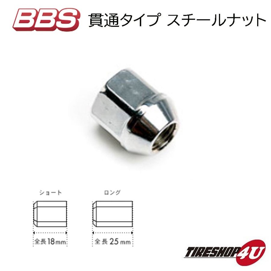 BBS 正規品 ナット 貫通タイプ スチール M12xP1.25/P1.5 ロング 
